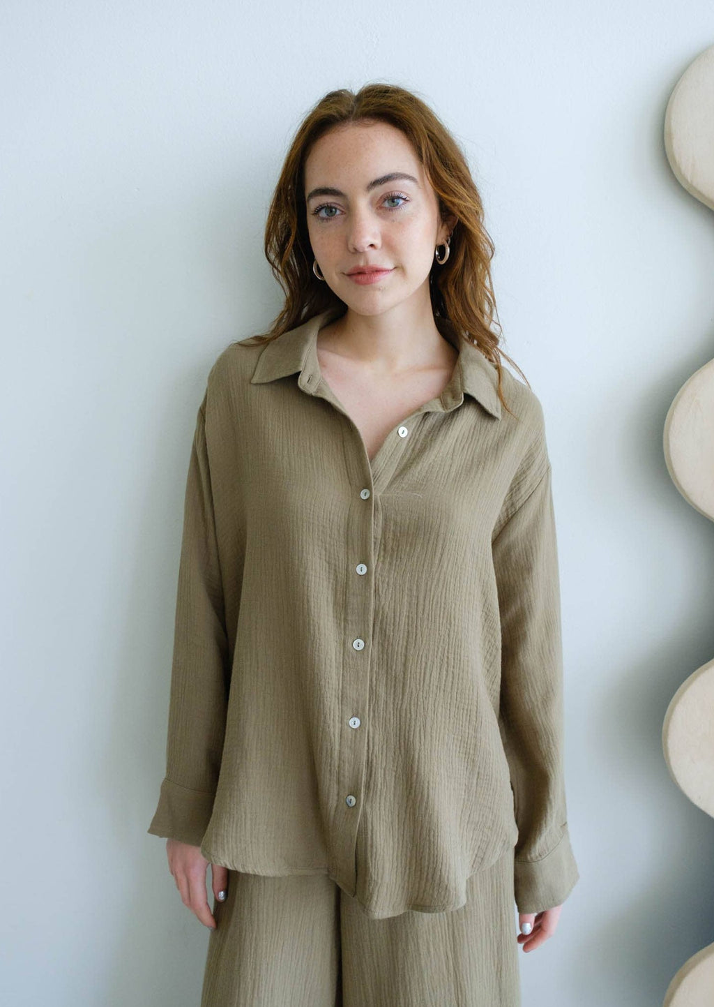 Things Between | Misa Button Down Top | Olive | Les Sol | Minneapolis