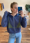 Fashion Brand Company | Bikini Bod Zip-up Sweatshirt | Blue/Green | Les Sol | Minneapolis