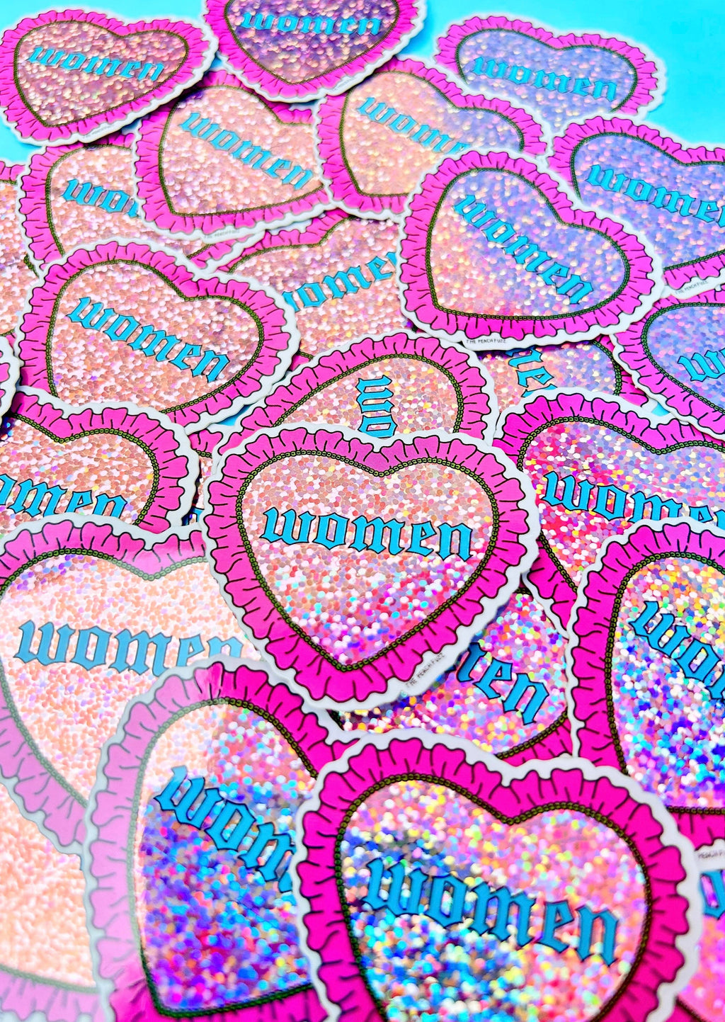 Peach Fuzz | Heart Women Glitter Sticker | Les Sol | Minneapolis
