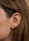 Sun Ray White Opal Earring