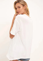 Project Social T | Elina Relaxed Seamed Washed Tee | White | Les Sol | Minneapolis 