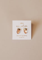 Gold Dip Smoky Quartz Point Earring