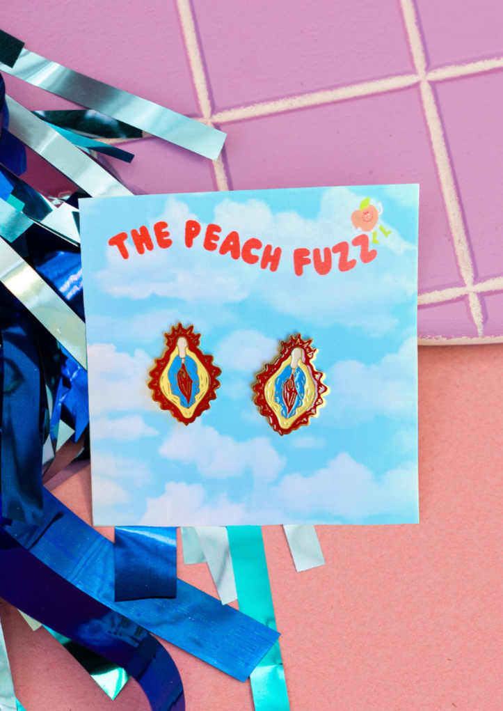 The Peach Fuzz | Vulva Mary Gold Enamel Stud | Earrings | Les Sol | Minneapolis