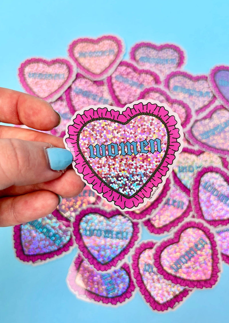 Peach Fuzz | Heart Women Glitter Sticker | Les Sol | Minneapolis