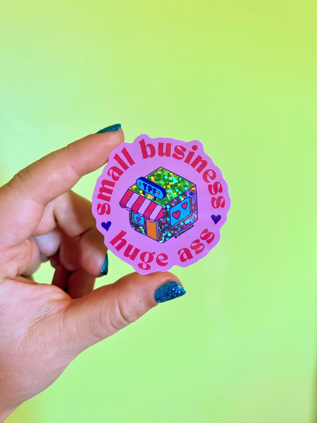 The Peach Fuzz | Small Business, Huge Ass Glitter Sticker | Les Sol | Minneapolis