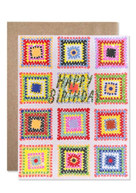 Hartland Cards | Birthday / Happy Birthday Crochet Quilt | Les Sol | Minneapolis