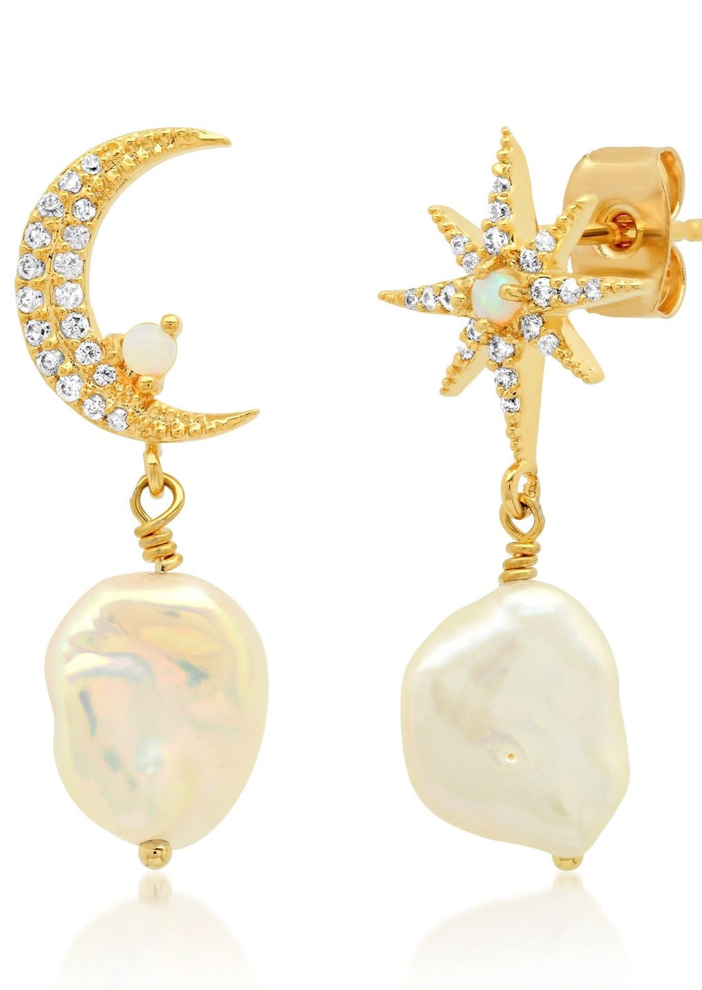 Tai Jewelry | Mismatched Celestial Earrings | Baroque Pearl | Minneapolis | Les Sol